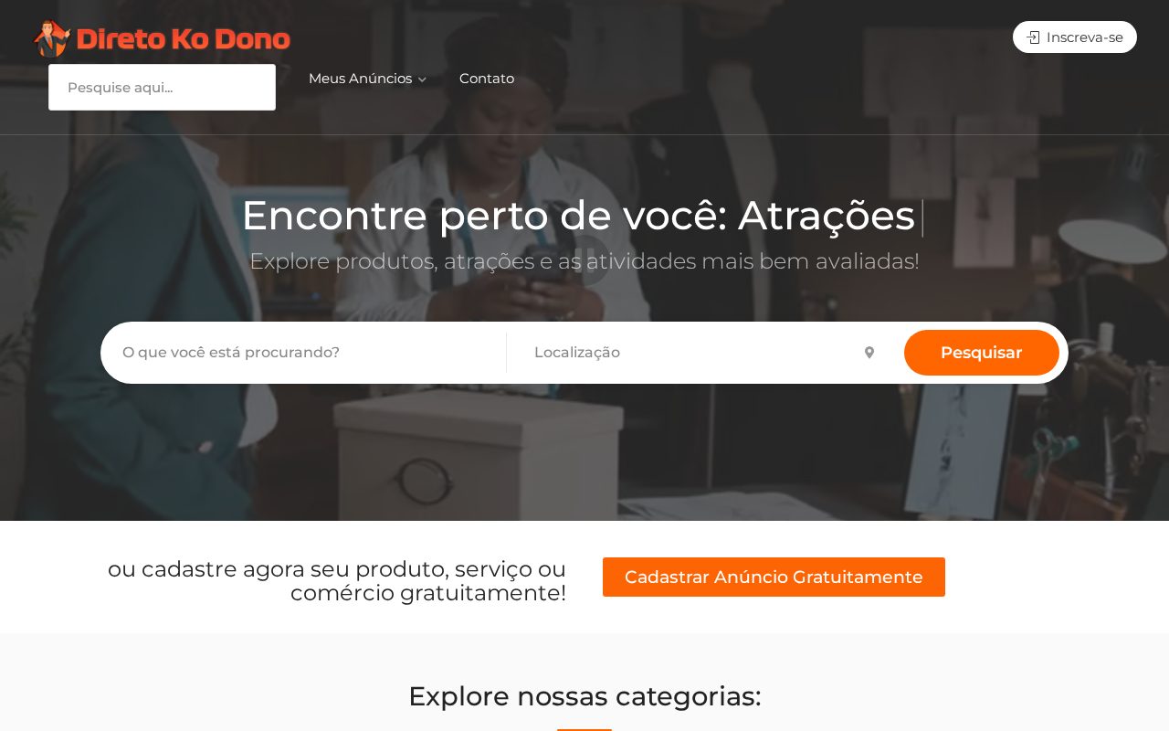 Captura da página completa do projeto Direto Ko Dono