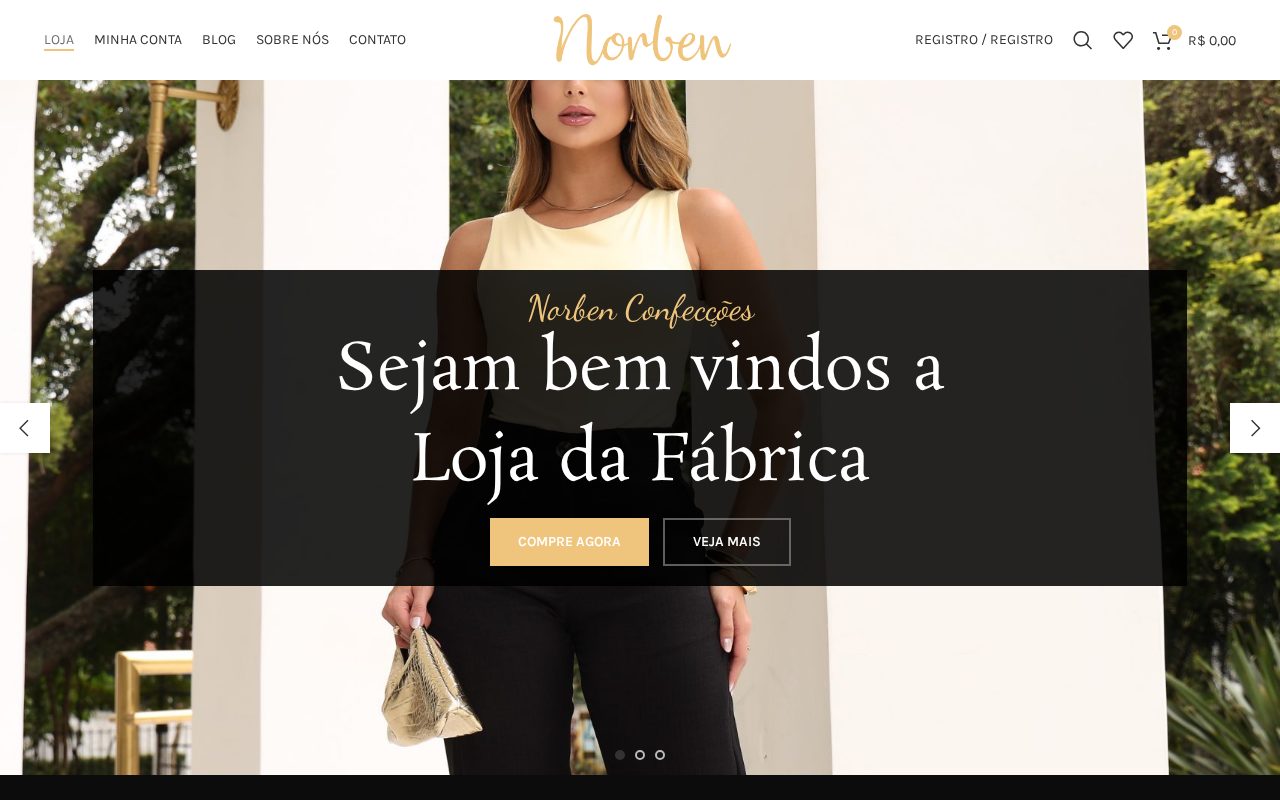 Captura da página completa do projeto Norben Confecções